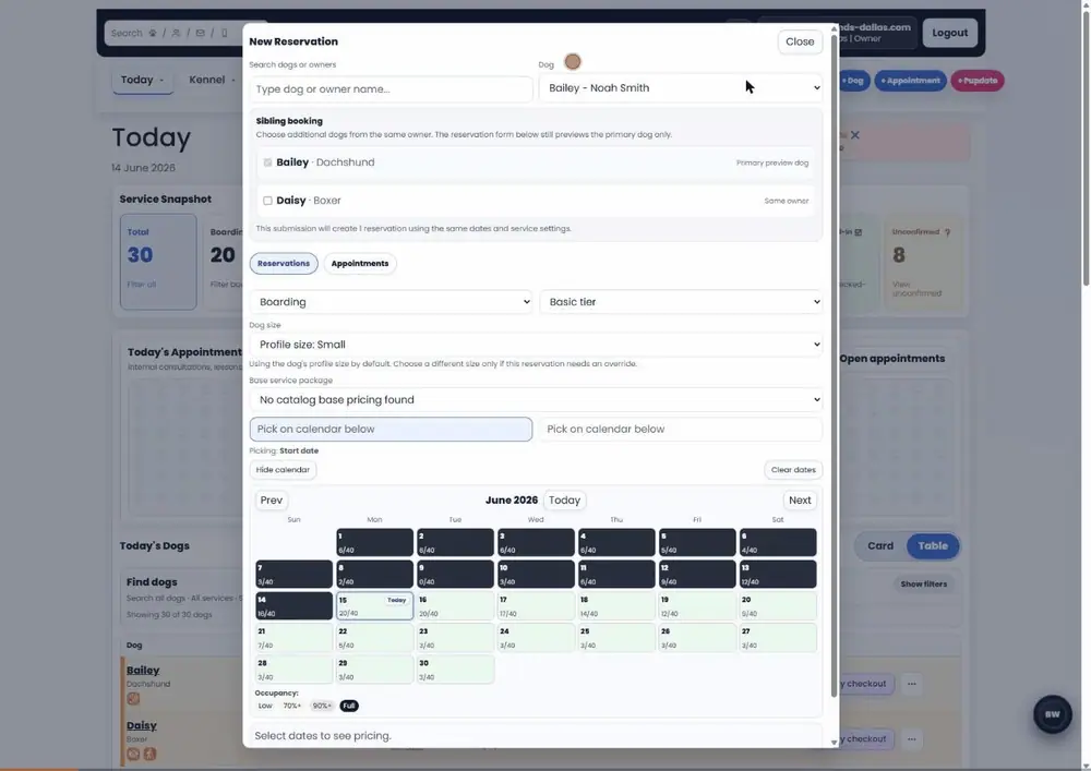 Creating a reservation in under four clicks